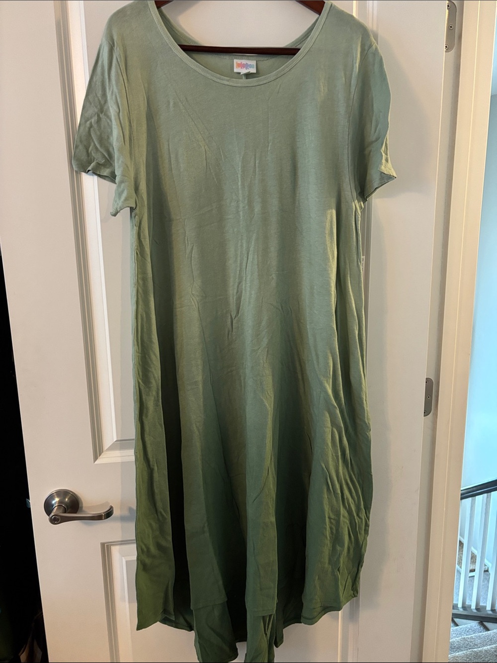 LuLaRoe Olive Green Ombré High-Low Short Sleeve Dress
